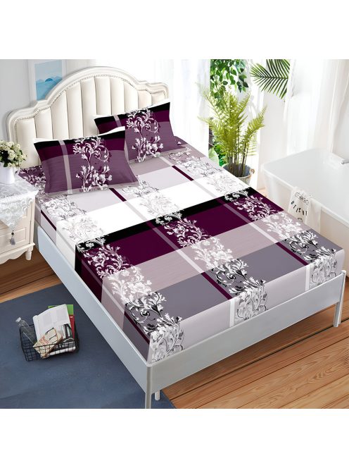 Долен чаршаф с ластик и две калъфки (за матрак от 160x200 до 180x200), 3 части - Модел S17037
