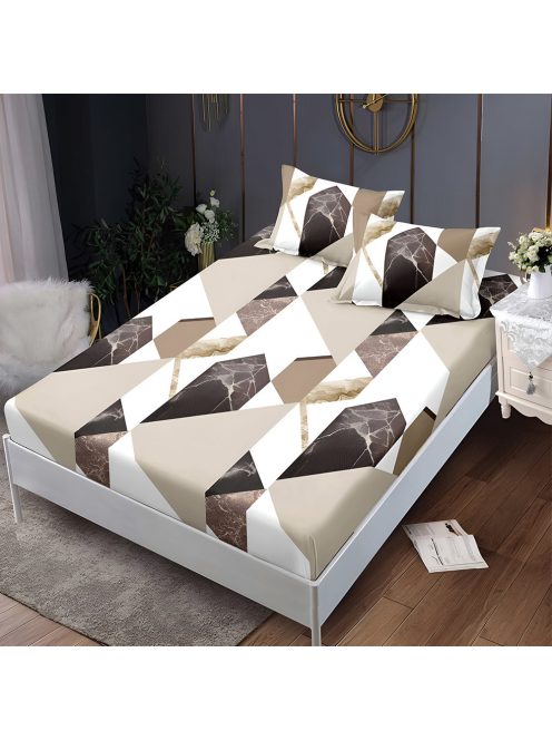 Долен чаршаф с ластик и две калъфки (за матрак 160x200), 3 части - Модел S18304