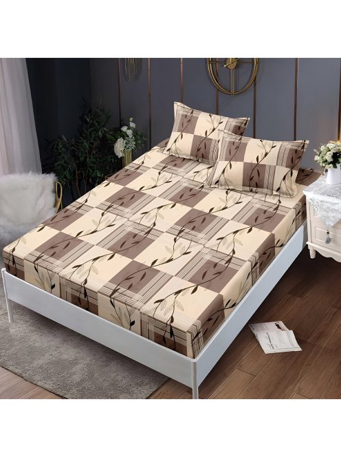 Долен чаршаф с ластик и две калъфки (за матрак 160x200), 3 части - Модел S18306