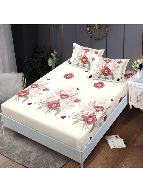 Долен чаршаф с ластик и две калъфки (за матрак 160x200), 3 части - Модел S18308