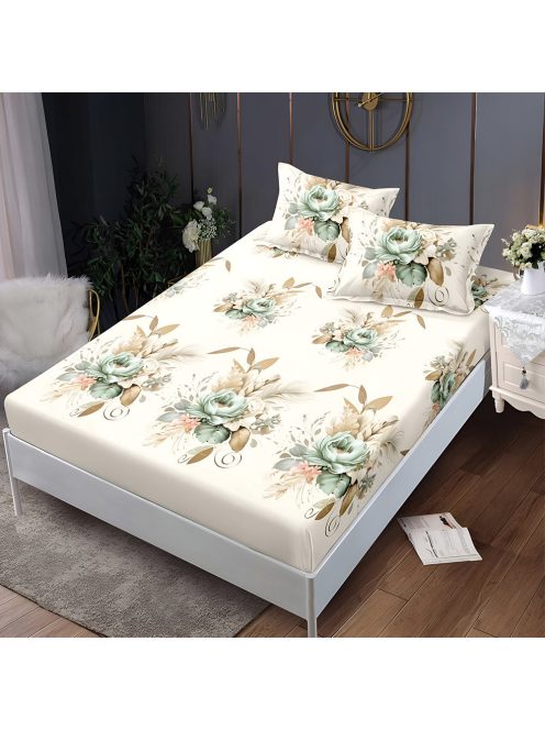 Долен чаршаф с ластик и две калъфки (за матрак от 160x200 до 180x200), 3 части - Модел S18331