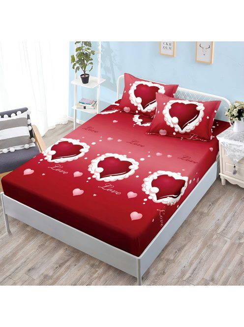 Долен чаршаф с ластик и две калъфки (за матрак от 160x200 до 180x200), 3 части - Модел S18335