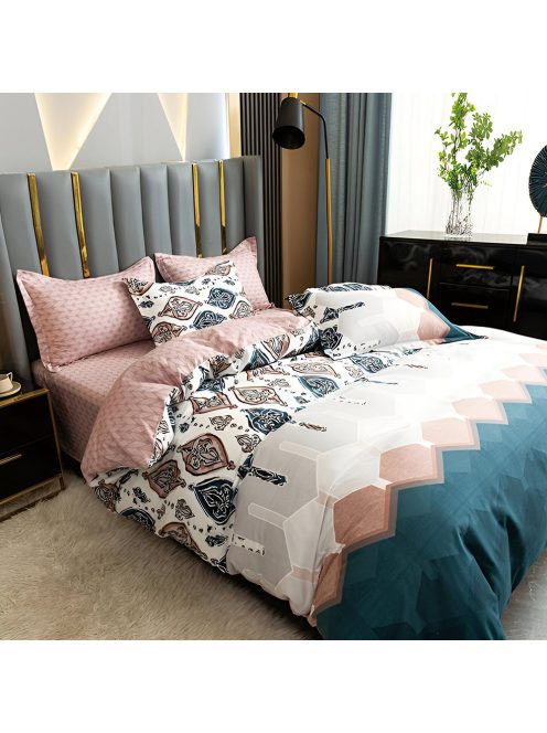 Двулицево спално бельо с ластик, 4 части - Модел S18712